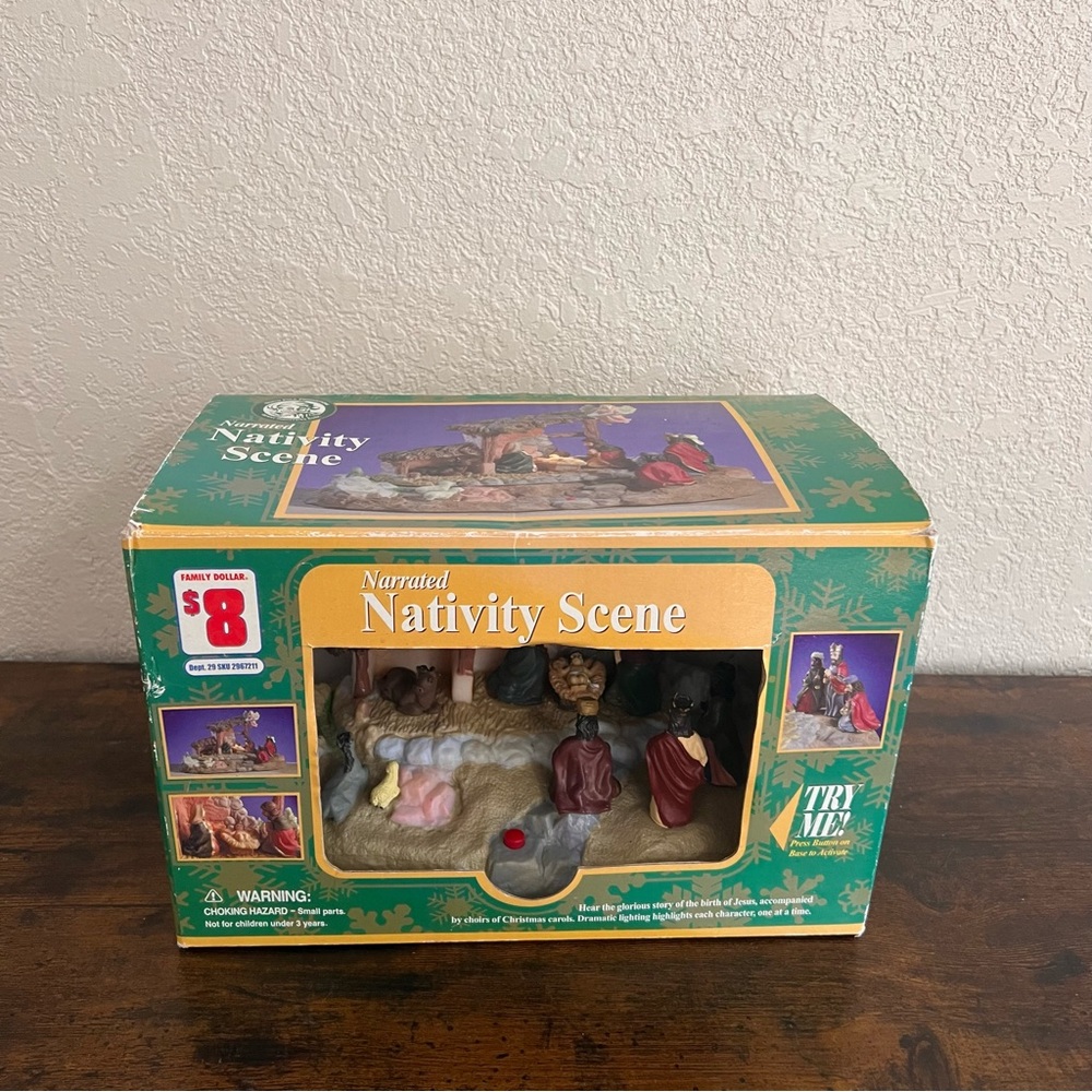 GEMMY Narrated Nativity Scene Christmas Decor